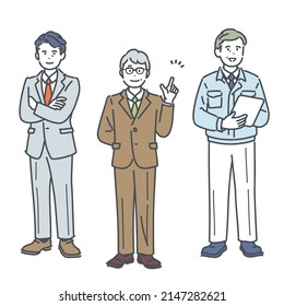 Image illustration of management and company executives. vector.