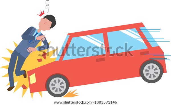 自動車に衝突した人の交通事故のイラスト のベクター画像素材 ロイヤリティフリー 自動車に衝突した人の交通事故のイラスト のベクター画像素材 ロイヤリティフリー