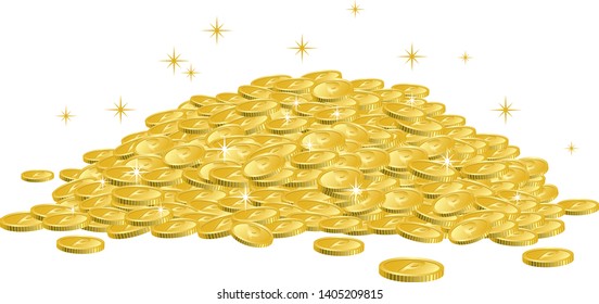 Image illustration of many coins piled up