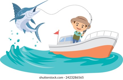 Image illustration of marlin fishing