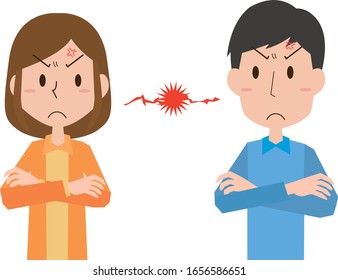 Image illustration of a married couple fighting