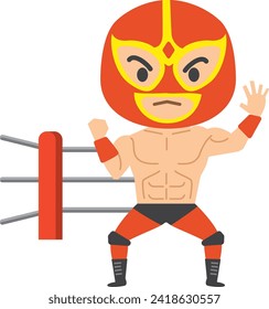 Image illustration of a masked professional wrestler