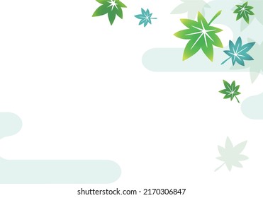 Material de ilustración de hojas de otoño azules de verano