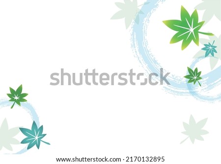 Image illustration material of summer blue autumn leaves
