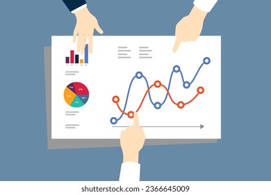 Material de ilustración para pensar en la estrategia de negocios y tener una discusión en un equipo