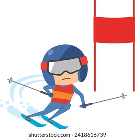 Image illustration of men's alpine skiing