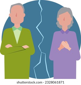 Image illustration of a middle-aged divorce