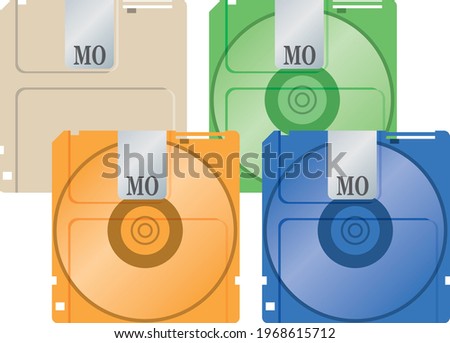 Image illustration of MO (magneto-optical disk). Color set (recording medium) 
