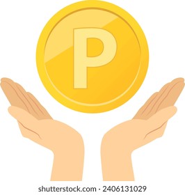 Image illustration of money and both hands