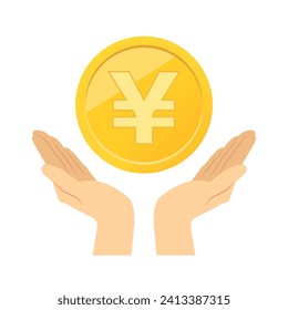 Image illustration of money and both hands