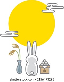 Image illustration of moon viewing. Fifteen nights. Rabbit.