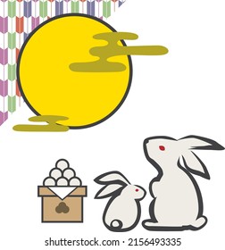 Image illustration of moon viewing. Fifteen nights. Rabbit.