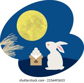 Image illustration of moon viewing. Fifteen nights. Rabbit.