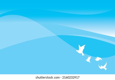 Image illustration of multiple white pigeons flapping their wings