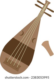 Image illustration of the musical instrument biwa