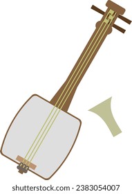 Image illustration of the musical instrument shamisen