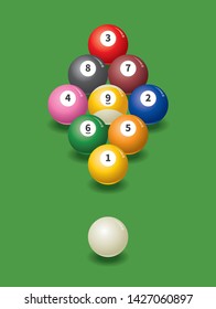 Image illustration of nine balls