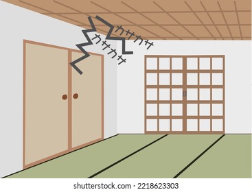 Image illustration of a noise coming from the ceiling.
translation：Rustling, rustling