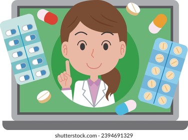 Image illustration of online drug consultation