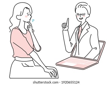 Image illustration of online medical examination