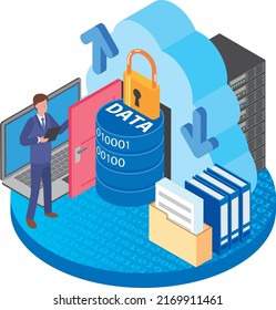 Image illustration of online storage