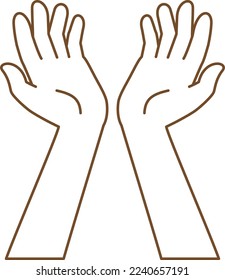 Image illustration with palm facing up