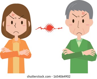 Image illustration of parent and child fight between daughter and father