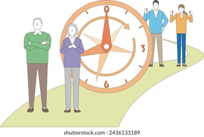 Image illustration of the passage of time and aging