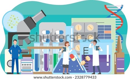 Image illustration of people doing pharmaceutical research