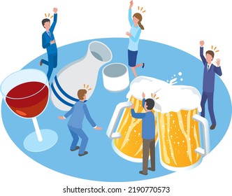 Image illustration of people who enjoy drinking