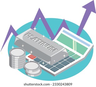Image illustration of platinum price market