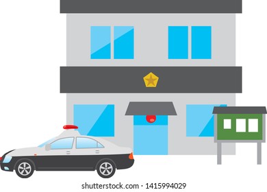 Image illustration of police box and police car