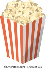 Image illustration of popcorn in a paper container
