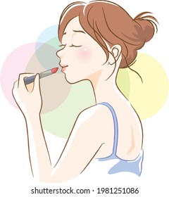 Image illustration of the profile of a woman wearing lipstick