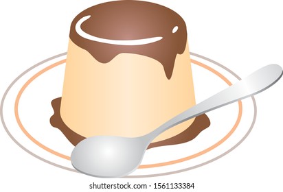 Image illustration of a pudding on a plate
