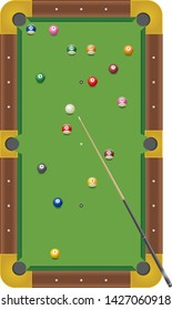 Image illustration of randomly placed billiard balls