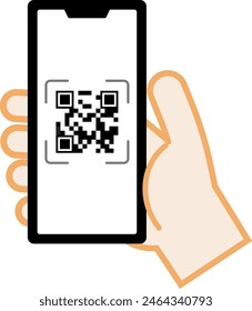 Image illustration of reading a QR code with a smartphone
