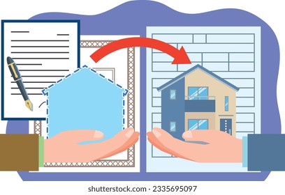 Image illustration of real estate ownership transfer registration