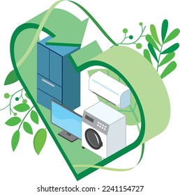 Image illustration of recycling home appliances