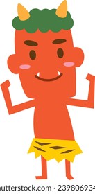Image illustration of a red demon doing its best pose