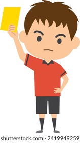 Image illustration of a referee presenting a yellow card