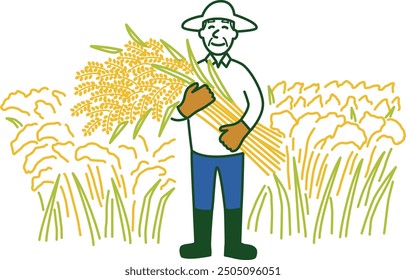 Image illustration of rice farmer