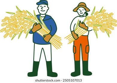 Image illustration of rice farmer