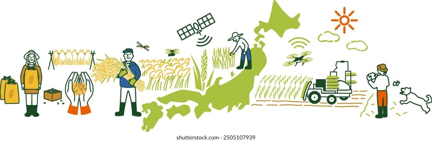 Image illustration of rice farmer