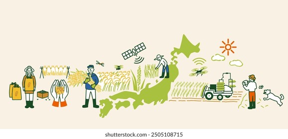 Image illustration of rice farmer