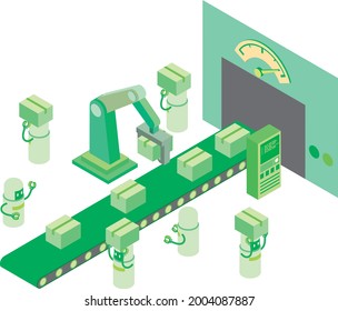 Ilustración de la robótica de la línea de envío