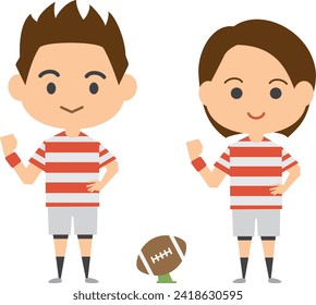 Image illustration of rugby players (male and female set)
