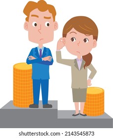 Image illustration of salary gap between men and women