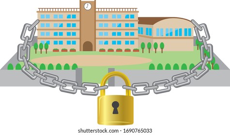 Image illustration of school being blocked
