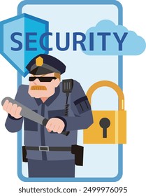 Image illustration of security to protect smartphones